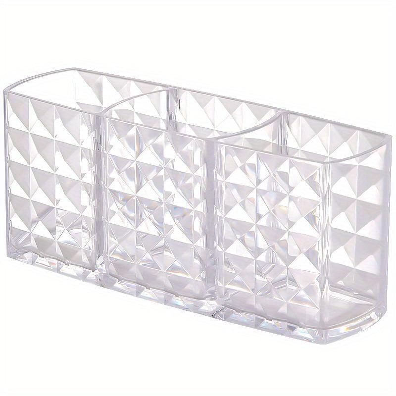 3 Slot Acrylic Makeup Brush Holder - Organize and Store Your Brushes in Style