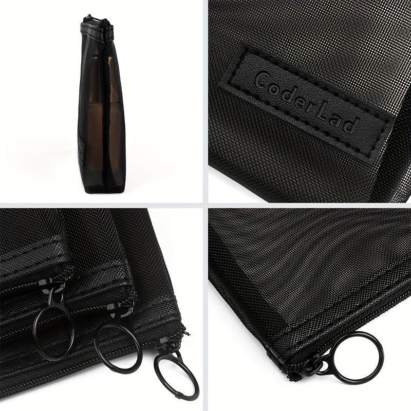 Roomy Mesh Makeup Bag with Zipper for Travel & Toiletry Organization