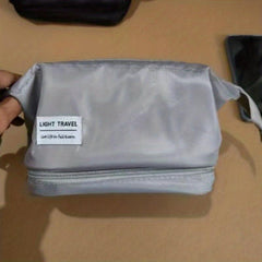 Large Capacity Makeup Bag with Brush Organizer Portable Travel Cosmetic Pouch
