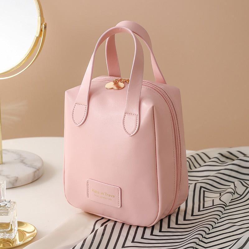Portable Travel Cosmetic Bag Waterproof Makeup Pouch PU Leather Zipper Pouch