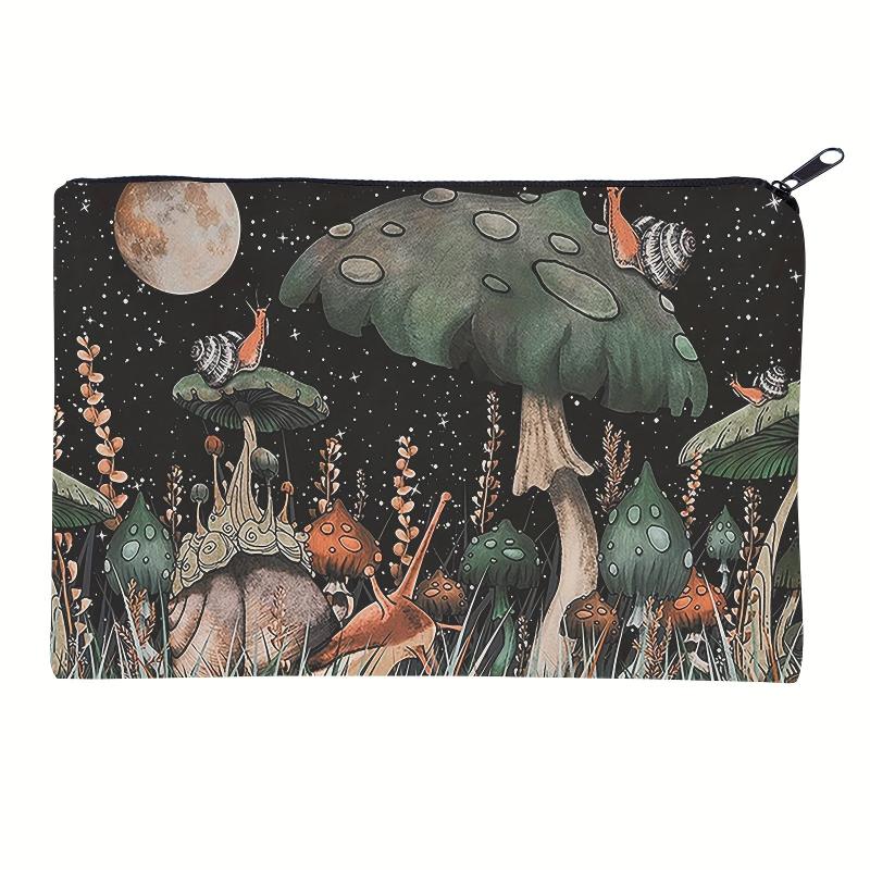Mushroom Print Makeup Bag for Travel and Toiletries