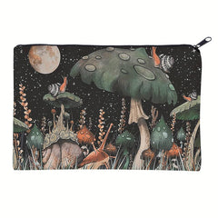 Mushroom Print Makeup Bag for Travel and Toiletries