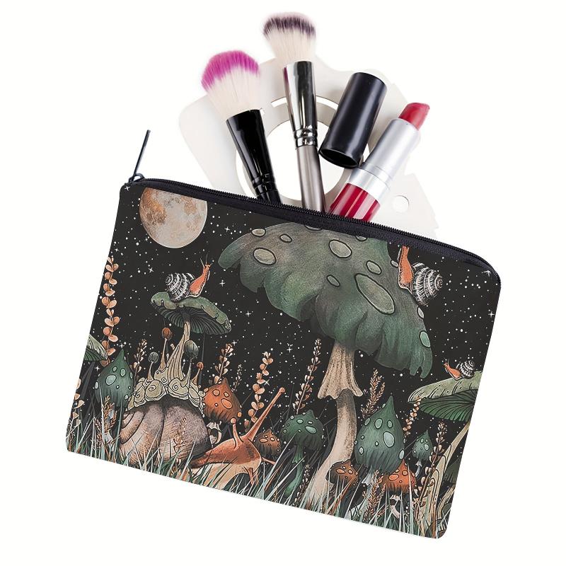 Mushroom Print Makeup Bag for Travel and Toiletries