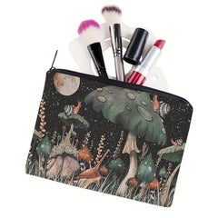 Mushroom Print Makeup Bag for Travel and Toiletries