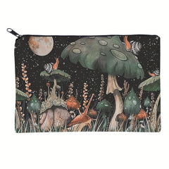 Mushroom Print Makeup Bag for Travel and Toiletries