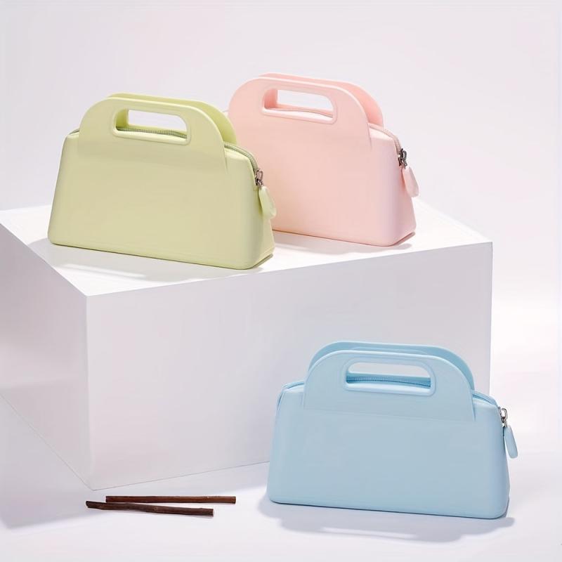 Silicone Makeup Bag Waterproof Toiletry Pouch Zipper Cosmetic Bag