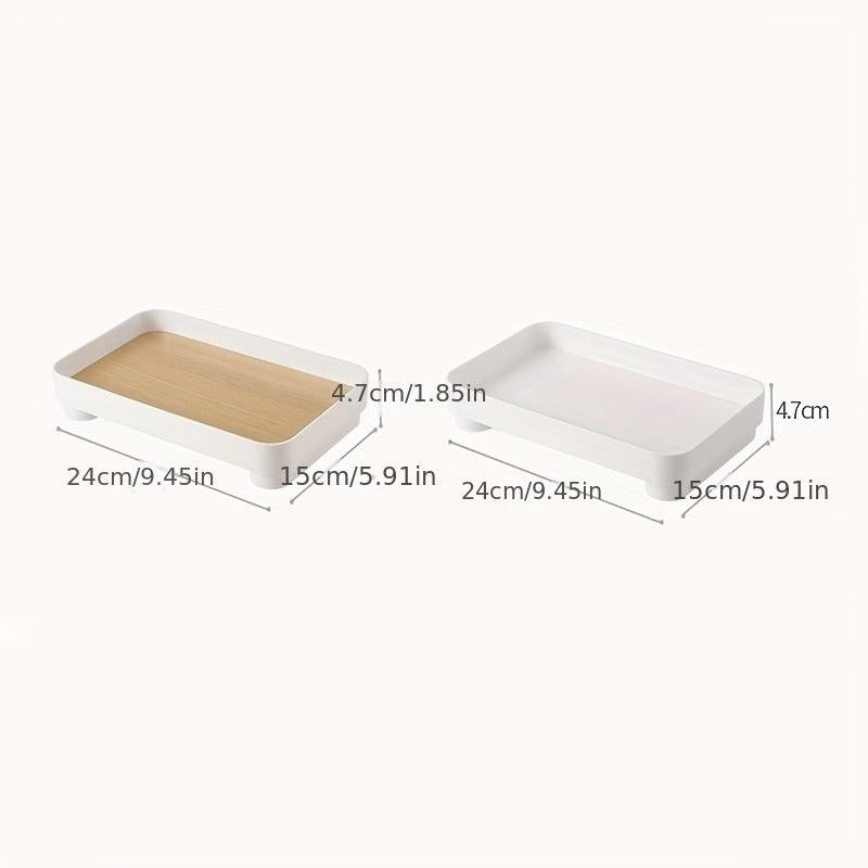 Wooden Bathroom Tray with Countertop Organizer for Cosmetics Perfume