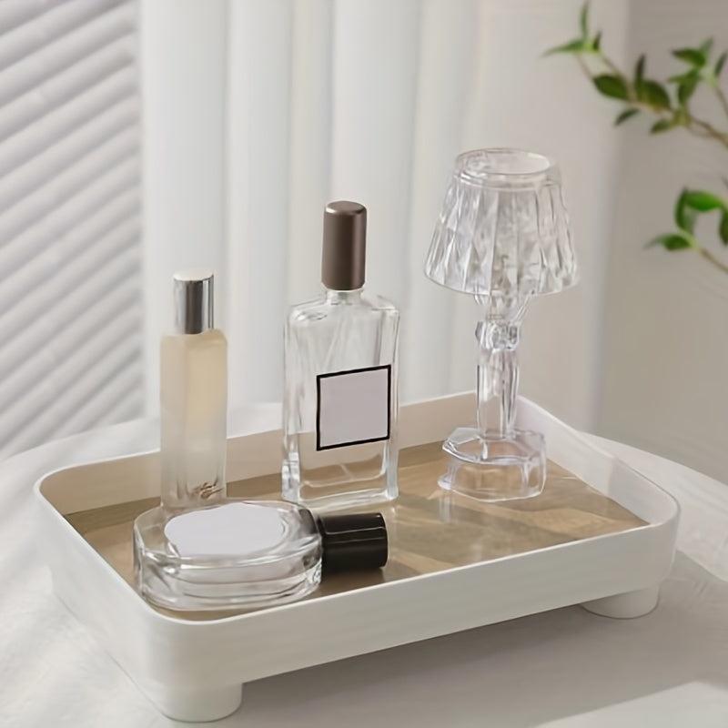 Wooden Bathroom Tray with Countertop Organizer for Cosmetics Perfume