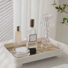 Wooden Bathroom Tray with Countertop Organizer for Cosmetics Perfume