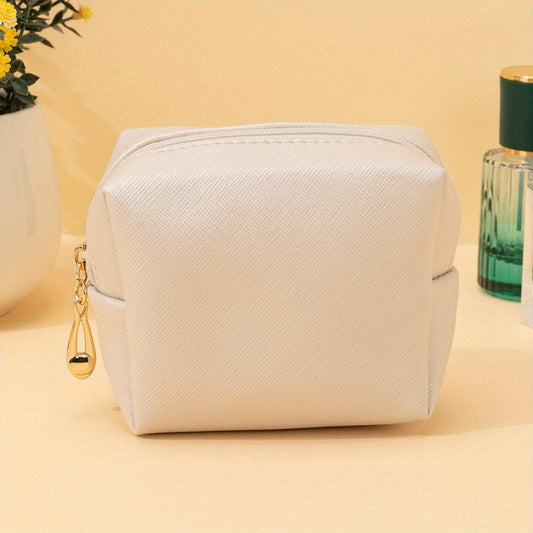 Mini PU Shell Makeup Bag Roomy Cosmetic Pouch For Purse Travel Zipper Pouch