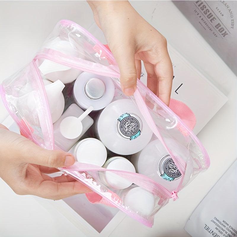 Polka Dots Toiletry Bag PVC Waterproof Portable Cosmetic Make Up Storage Bag