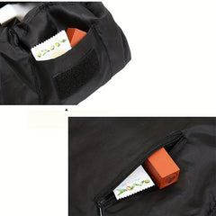Drawstring Makeup Bag Magic Cosmetic Pouch Lay Flat Travel Organizer Pouch