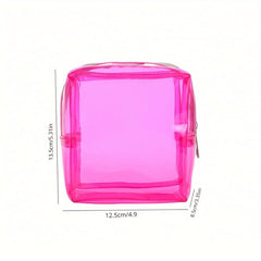 Clear PVC Waterproof Lipstick Bag Travel Portable Roomy Zipper Pouch Makeup Bag