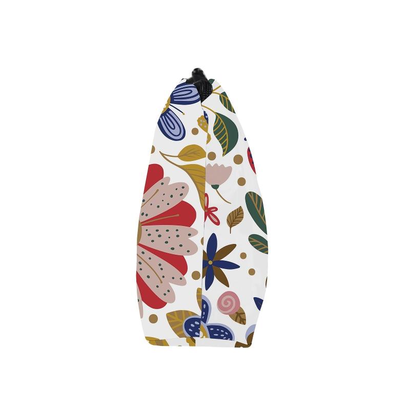 Wild Grasses & Flowers Cosmetic Bag Small Roomy Zipper Makeup Pouch