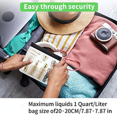 Clear Zipper Toiletry Bag Quart Size Leakproof Portable Travel Cosmetic Bag