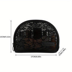 Floral Mesh Makeup Bag Women Breathable Zipper Pouch Toiletry Travel Organizer