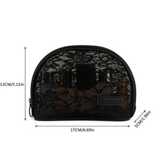 Floral Mesh Makeup Bag Women Breathable Zipper Pouch Toiletry Travel Organizer