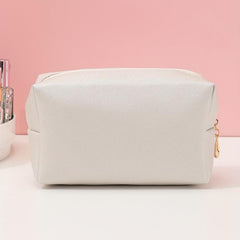 Square Makeup Bag with Zipper for Travel and Organization