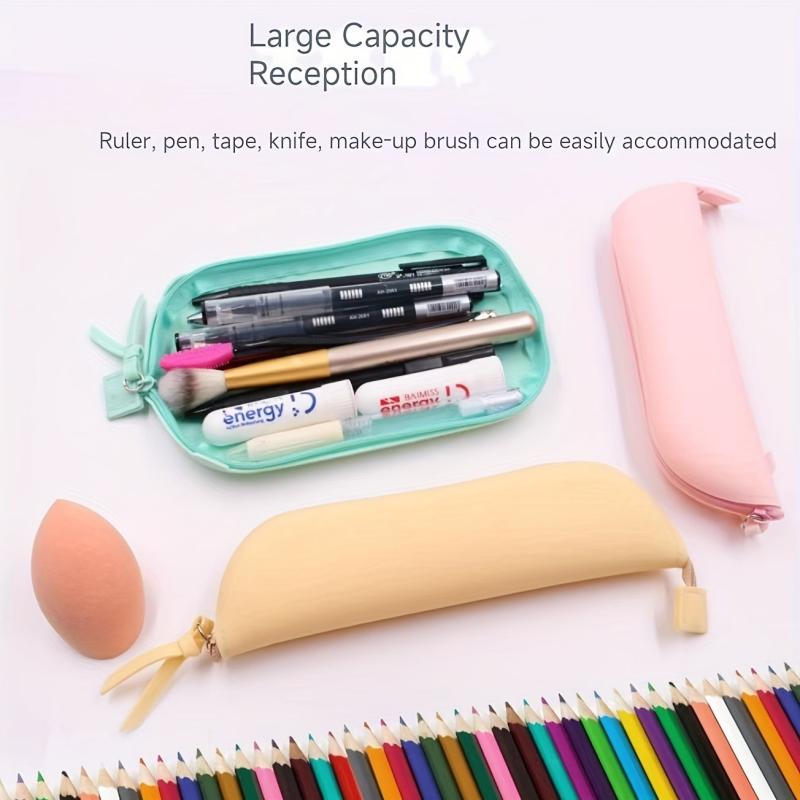 Silicone Travel Makeup Brush Holder with Zipper Closure