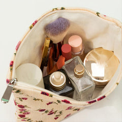 Flower Print Zipper Makeup Bag for Women