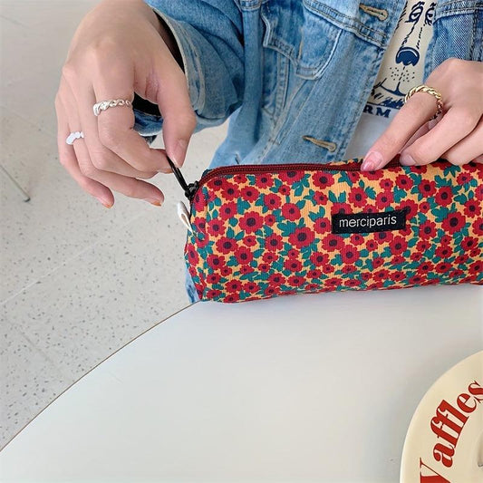 Corduroy Vintage Makeup Bag Zipper Pouch Organizer Holder