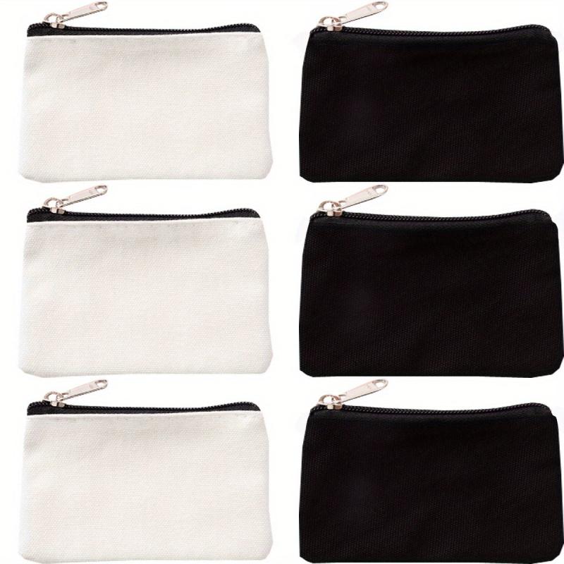 6pcs Canvas Zipper Makeup Bags Small Cosmetic Organizer Storage Pouch