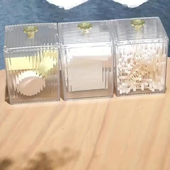 Clear Makeup Organizer Dust proof Storage Case for Swabs Nail Polish Lipstick