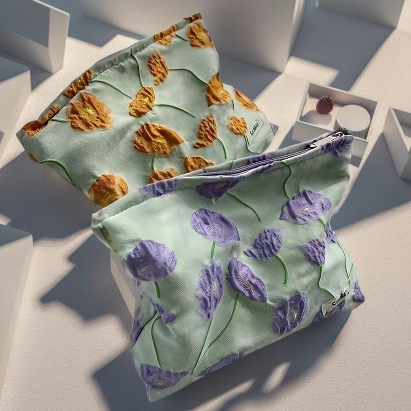 Sea Flower Cosmetic Bag Makeup Bag Travel Toiletry Zipper Storage Pouch