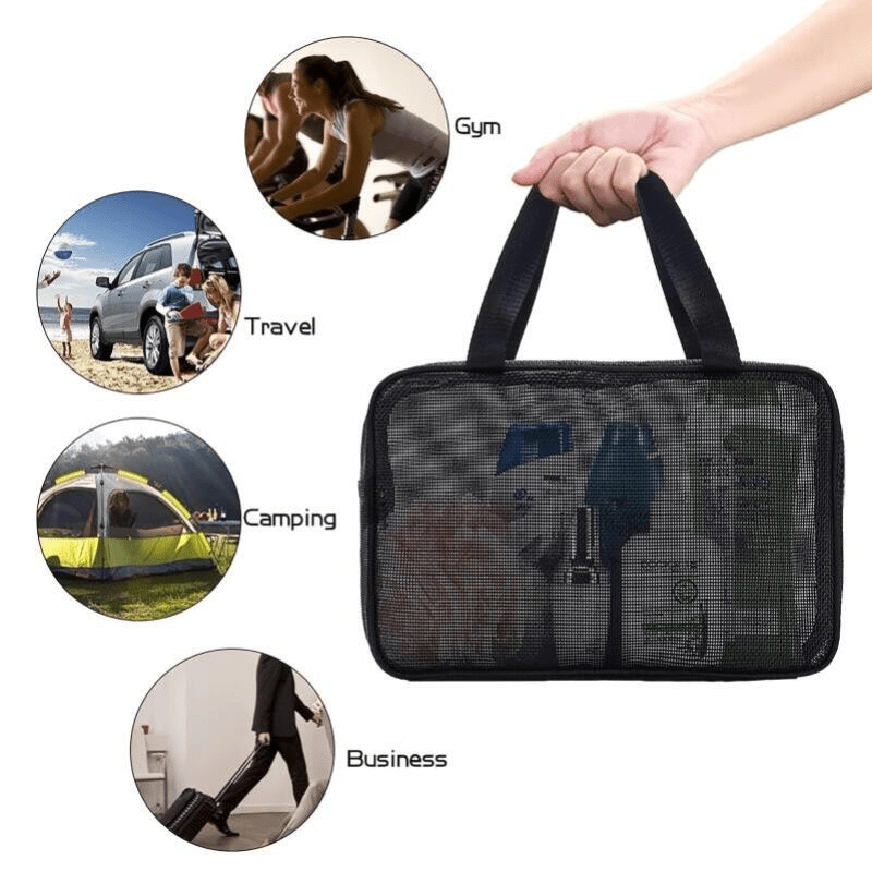 Portable Mesh Shower Caddy Bag Organizer for Bathroom College Dorm Camp Gym