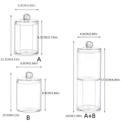 Clear Makeup Organizer with Swab Pad and Brush Holder