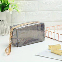Clear Waterproof Cosmetic Bag with Zipper, Travel Makeup Storage