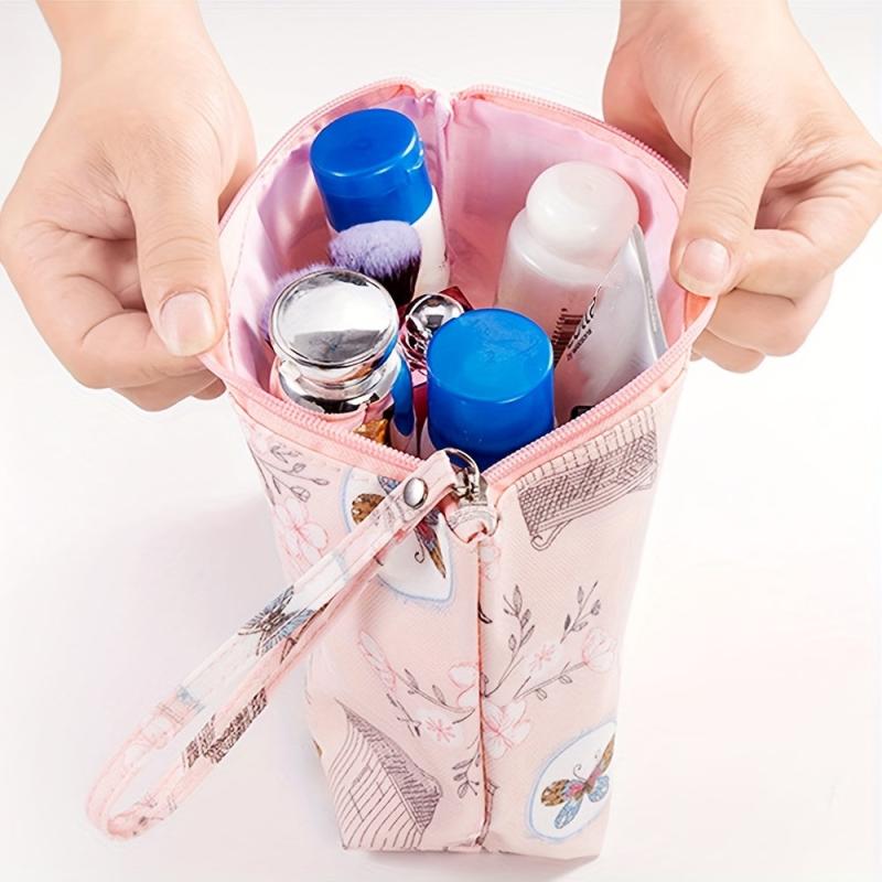 Flower Pattern Toiletry Travel Bag Canvas Cosmetic Makeup Storage Pouch