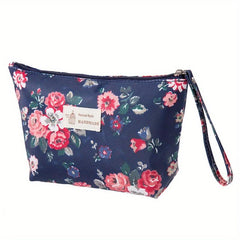 Flower Pattern Toiletry Travel Bag Canvas Cosmetic Makeup Storage Pouch