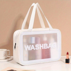 Matte Translucent Travel Toiletry Bag with Handy Handle