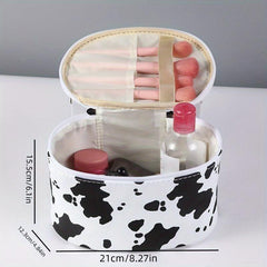 Cow Pattern Cosmetic Bag Large Capacity Makeup Case Travel Toiletry Bag