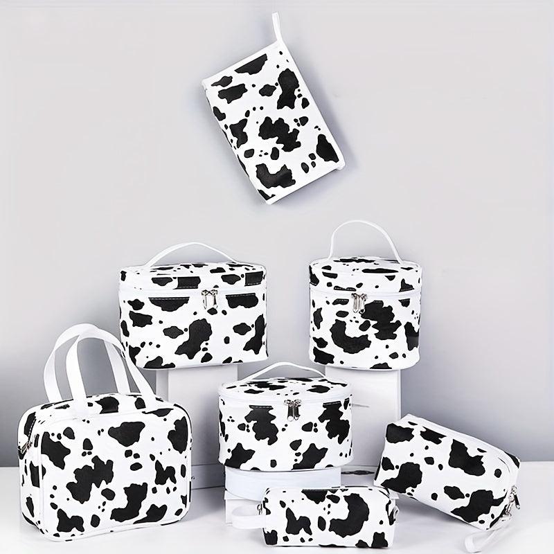 Cow Pattern Cosmetic Bag Large Capacity Makeup Case Travel Toiletry Bag