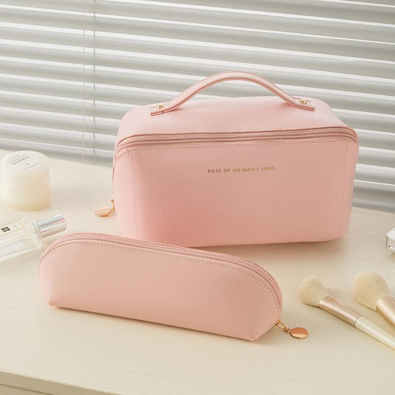 2pcs PU Cosmetic Bag Waterproof Makeup Storage Large Capacity Portable