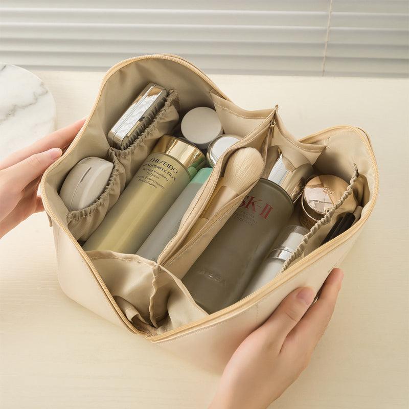 2pcs PU Cosmetic Bag Waterproof Makeup Storage Large Capacity Portable