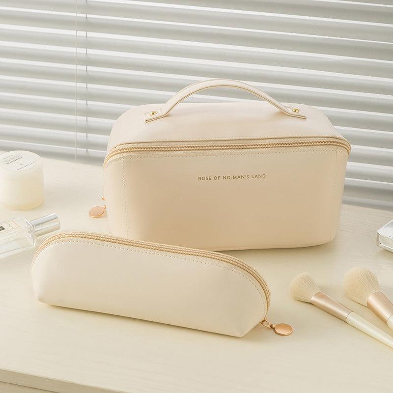 2pcs PU Cosmetic Bag Waterproof Makeup Storage Large Capacity Portable