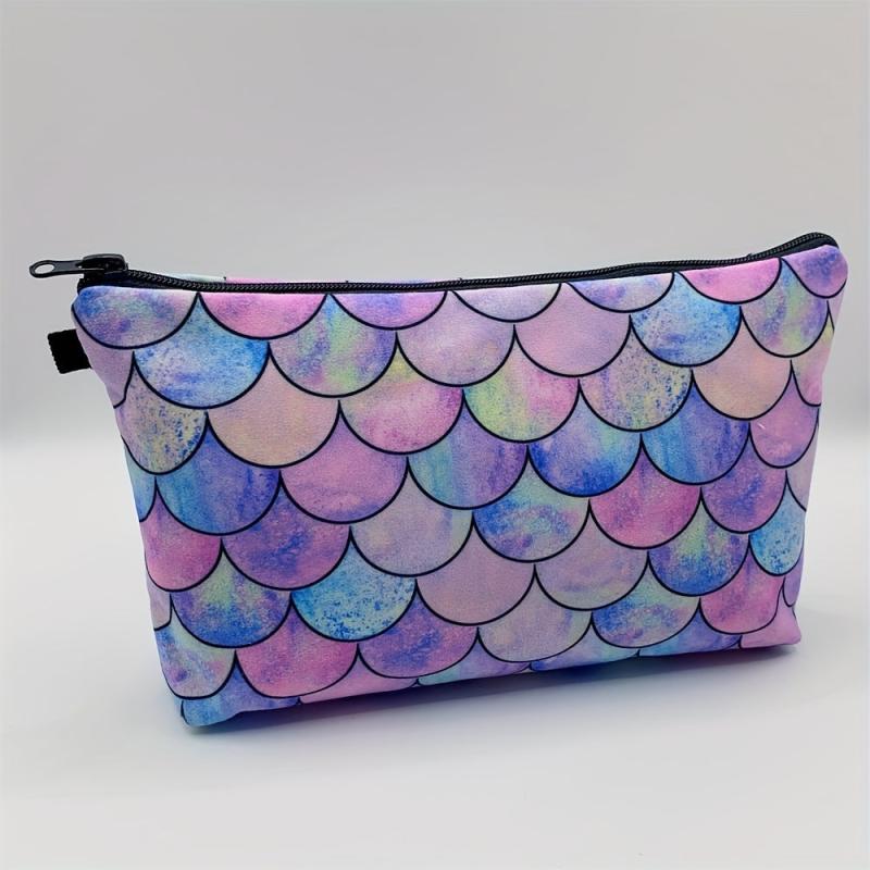 Mermaid Fish Scale Makeup Bag Cosmetic Travel Toiletry Pouch Organizer