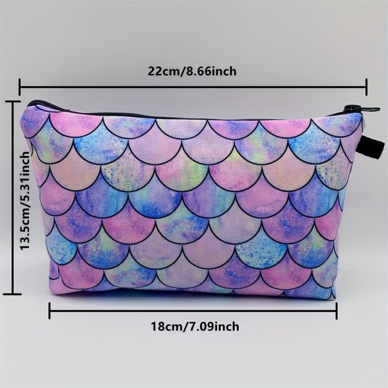 Mermaid Fish Scale Makeup Bag Cosmetic Travel Toiletry Pouch Organizer