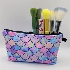 Mermaid Fish Scale Makeup Bag Cosmetic Travel Toiletry Pouch Organizer
