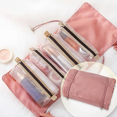 Toiletry Bag 4 In 1 Mesh Cosmetic Bag Portable Travel Bag Storage Bag