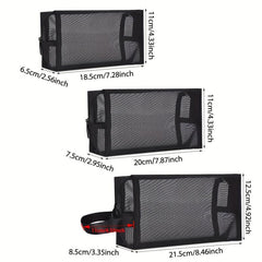 3pcs Portable Mesh Makeup Toiletry Bags with Zipper, Lightweight and Spacious