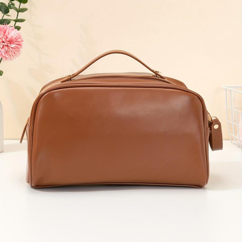 Large Capacity Travel Cosmetic Bag For Women Makeup Bag PU Leather Waterproof