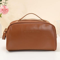 Large Capacity Travel Cosmetic Bag For Women Makeup Bag PU Leather Waterproof