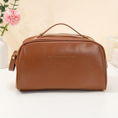 Large Capacity Travel Cosmetic Bag For Women Makeup Bag PU Leather Waterproof