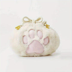 Plush Cat Claw Makeup Bag Dark Gray
