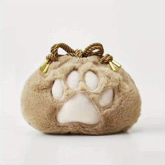 Plush Cat Claw Makeup Bag Dark Gray