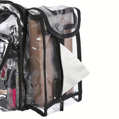 Clear Makeup Organizer Bag Adjustable Strap Sturdy Zipper External Pockets